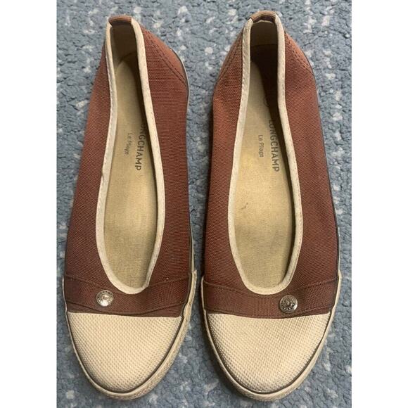 Longchamp le pliage canvas ballet flat sneakers womens 36 US 5-5.5 - Picture 1 of 4